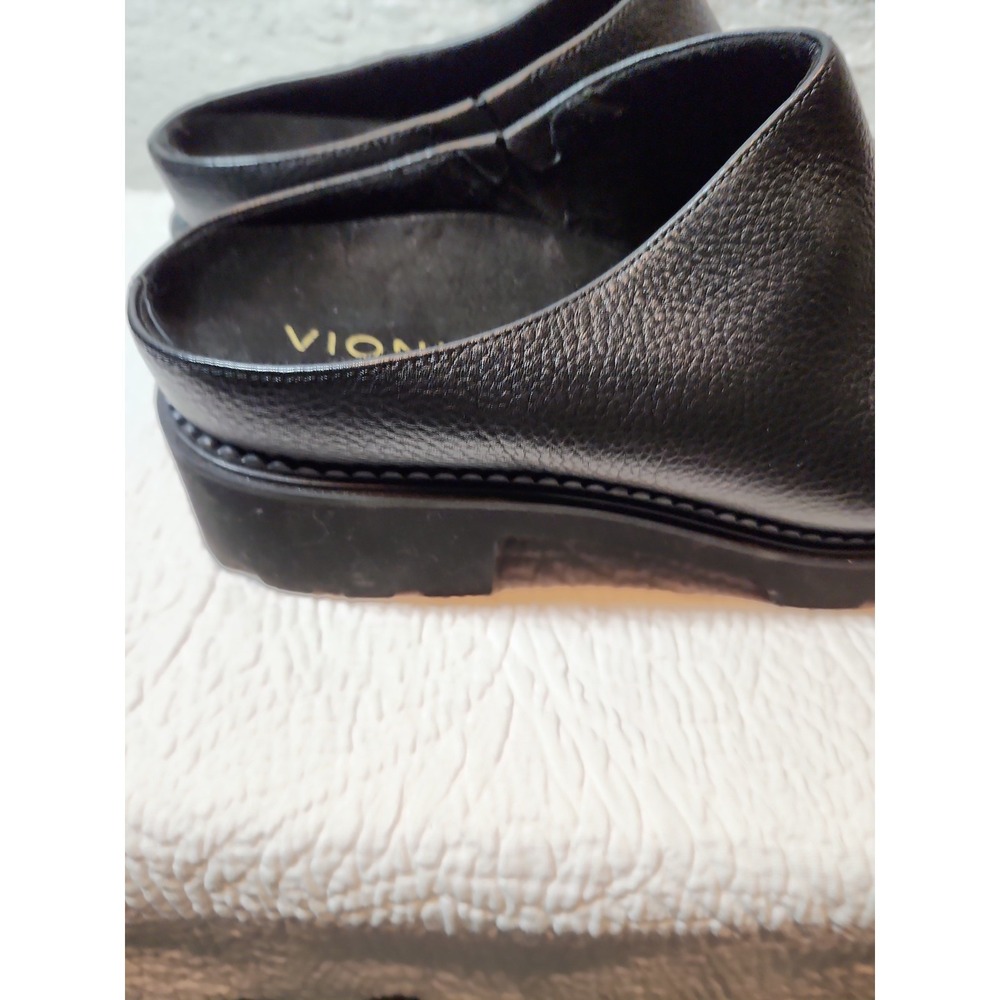 Vionic Fairfax Black Leather Lug Sole Mule Clogs Orthotic Comfort 8.5 - Picture 3 of 7